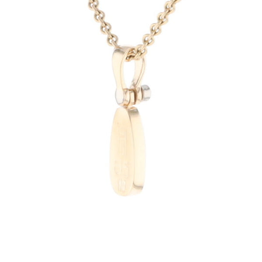 Gold Quartz Necklace Pear Shape Inlaid Pendant with .02ct Diamond