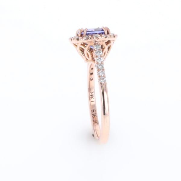 Rose Gold Tanzanite Halo Ring