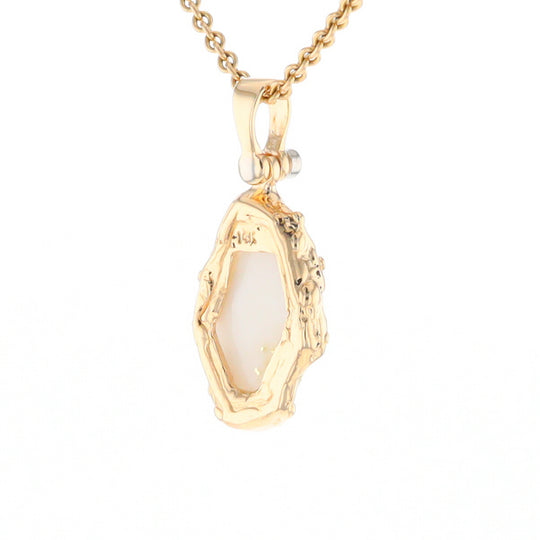 Gold Quartz Freeform Pendant