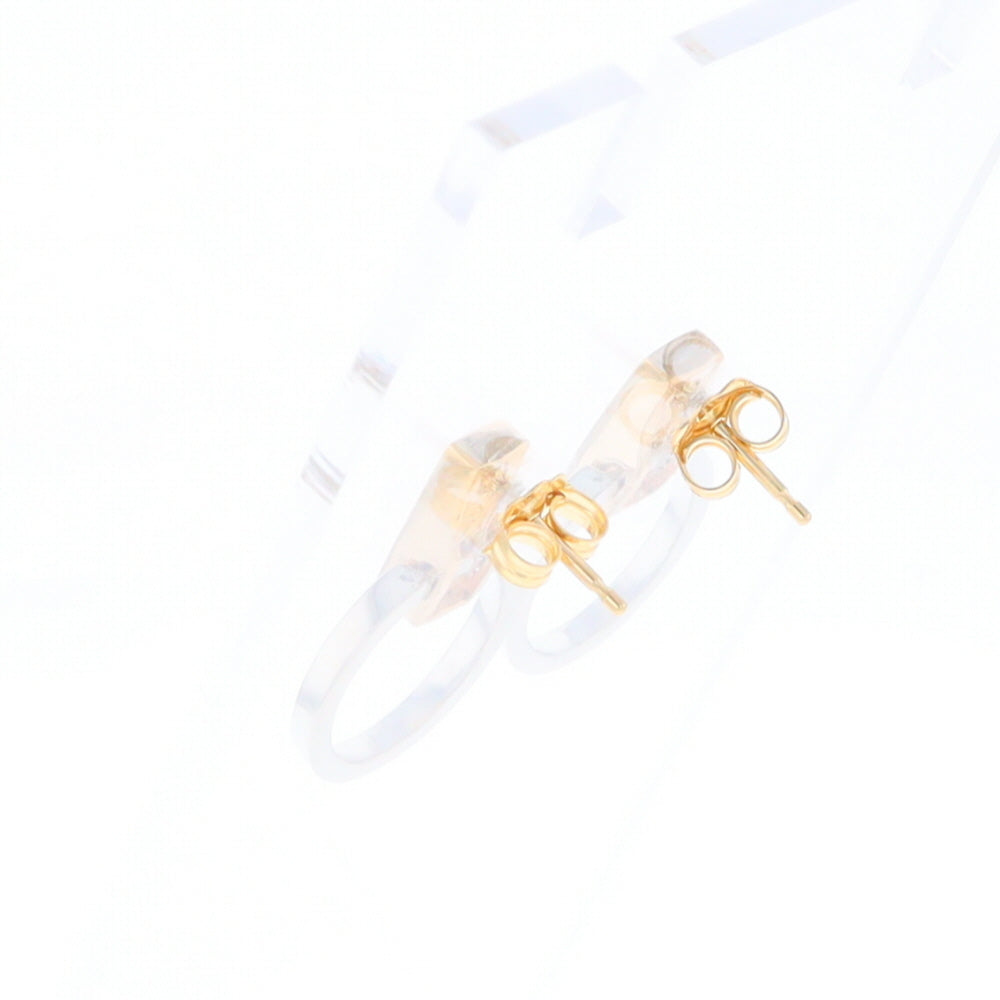 Gold Quartz Rectangle Inlaid Knocker Earrings - G2