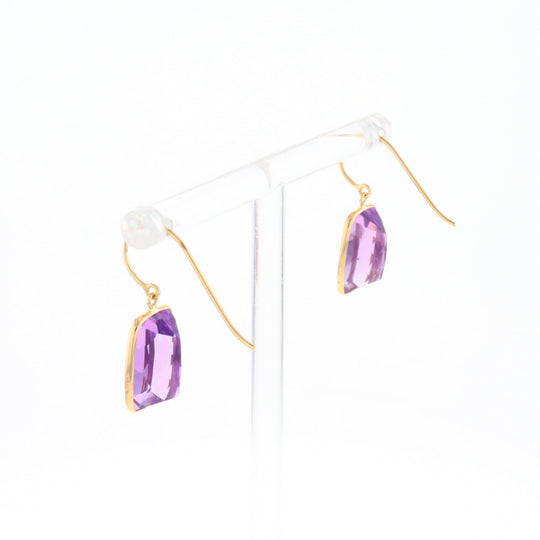 Solitaire Amethyst Dangle Earrings