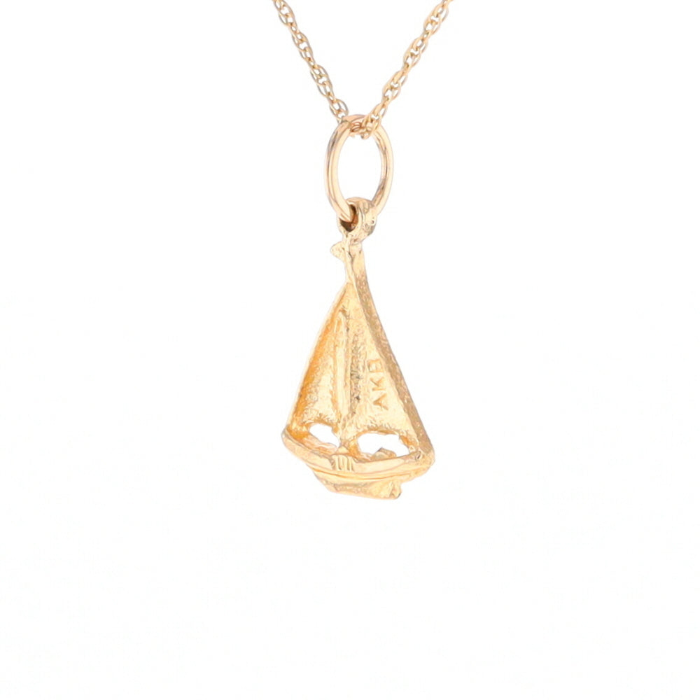 Yellow Gold Sailboat Pendant