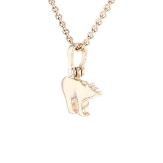 Gold Quartz Inlaid Polar Bear Pendant