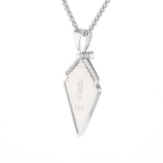 Onyx Kite Design Inlay .19Ctw Diamond Pendant