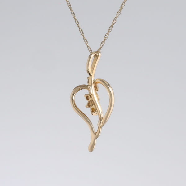 Round Opal & Diamond Heart Necklace