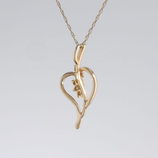 Round Opal & Diamond Heart Necklace