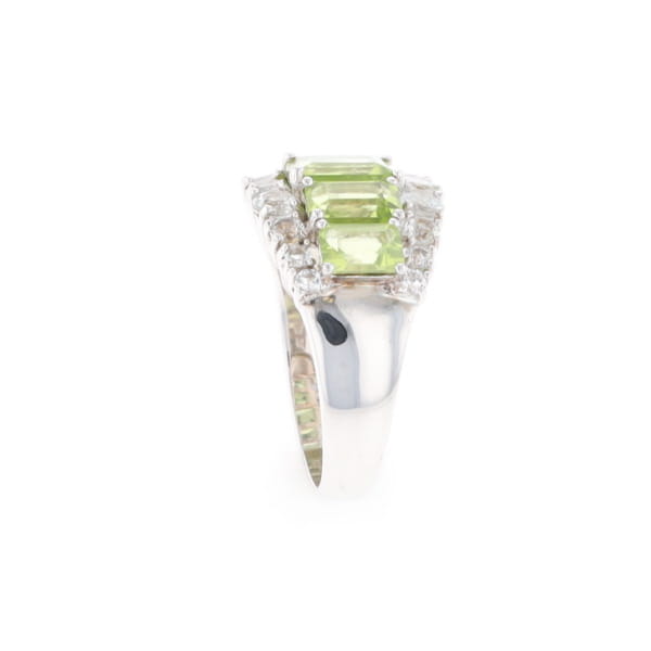Peridot and CZ Cocktail Ring