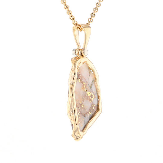 Gold Quartz Freeform Pendant (G2)