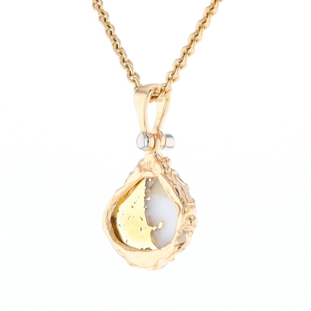 Gold Quartz Freeform Pendant