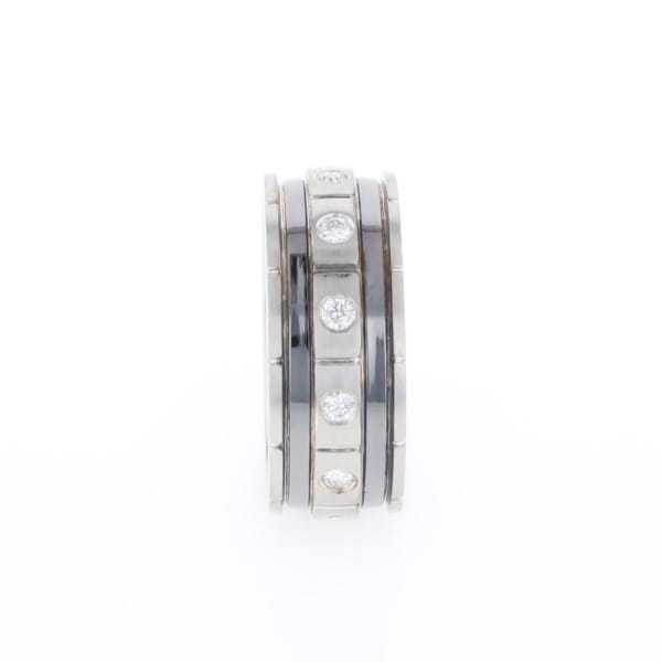 Contemporary Men's Comfort Fit Wedding Band With Diamonds