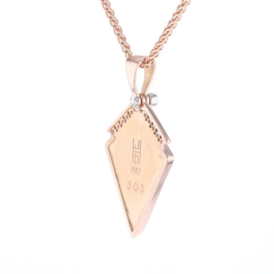 Turquoise Kite Shaped Inlaid Pendant with 0.19ctw Diamonds