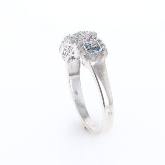 Triple Diamond Halo Ring