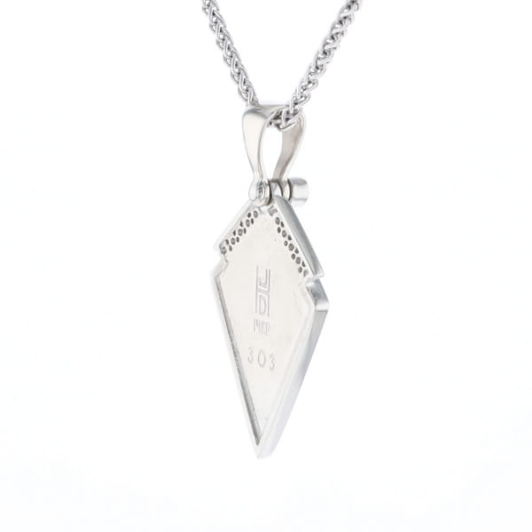 Pietersite Kite Shaped Inlaid Pendant with 0.19ctw Diamonds