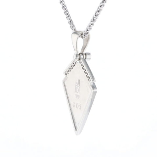 Pietersite Kite Shaped Inlaid Pendant with 0.19ctw Diamonds