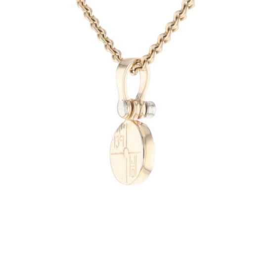 Round Gold Quartz Inlaid Pendant