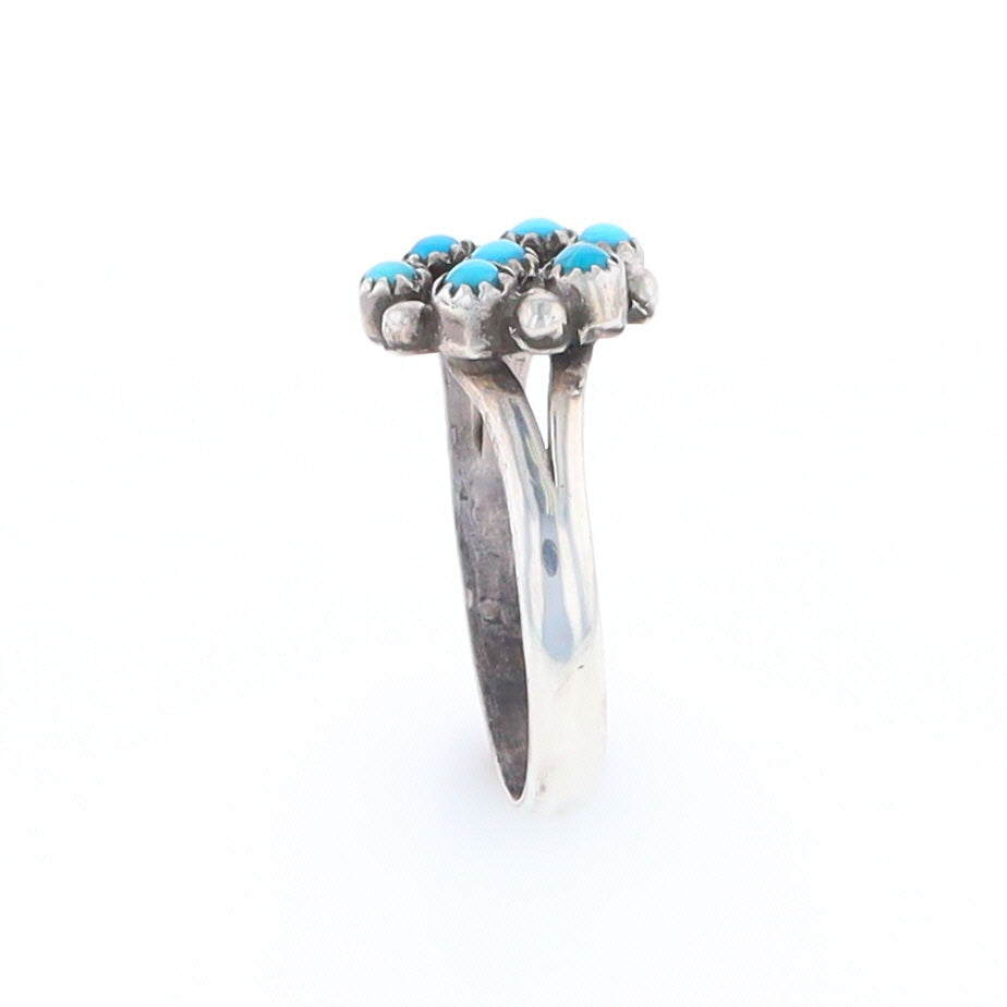 Round Turquoise Cluster Ring