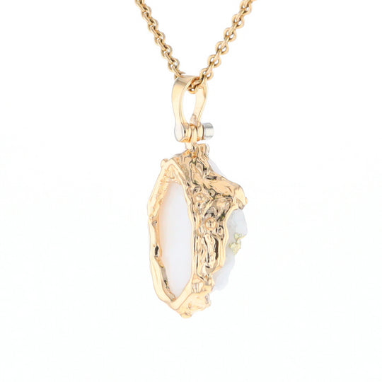 Rough Gold Quartz Freeform Pendant