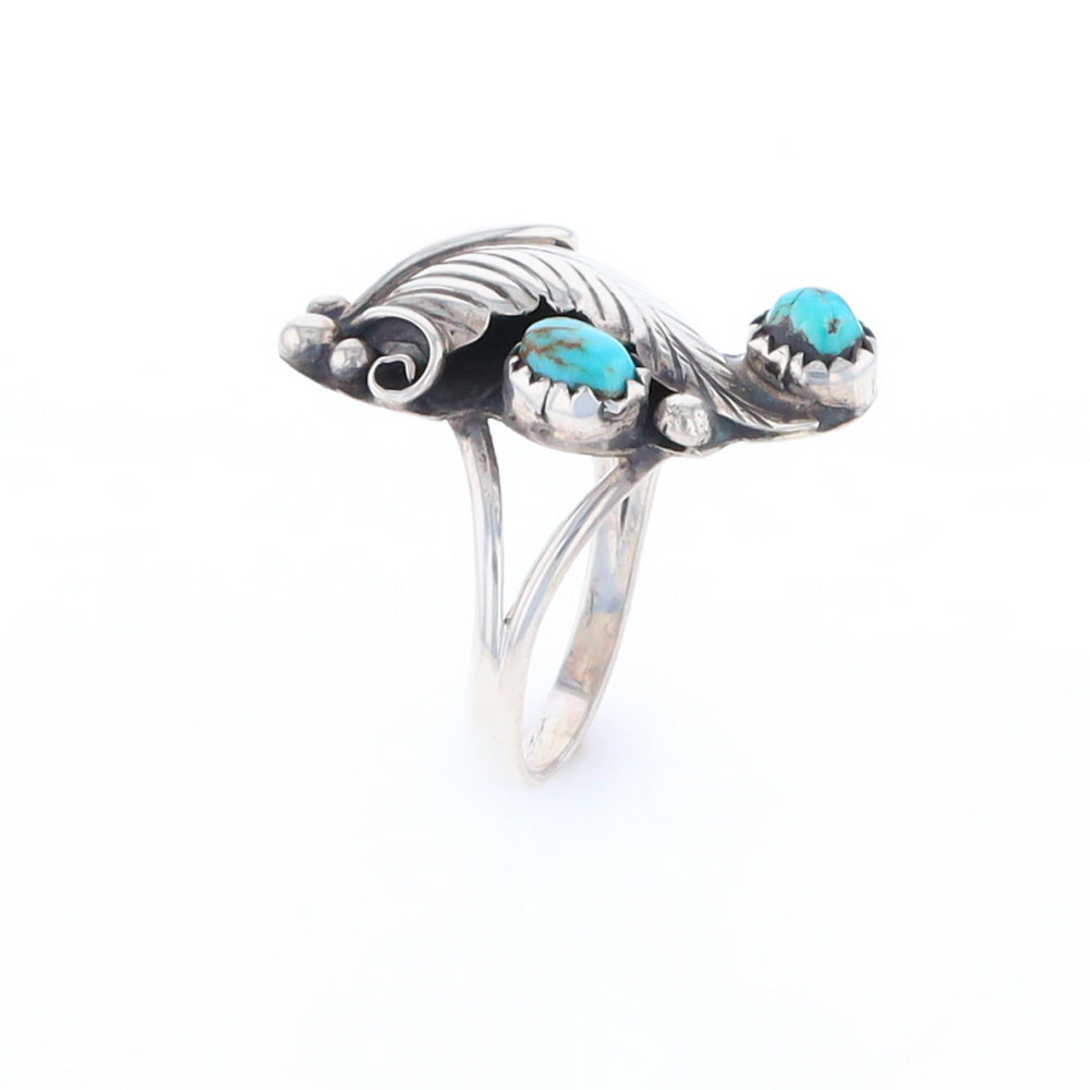 Native Turquoise Feather Ring