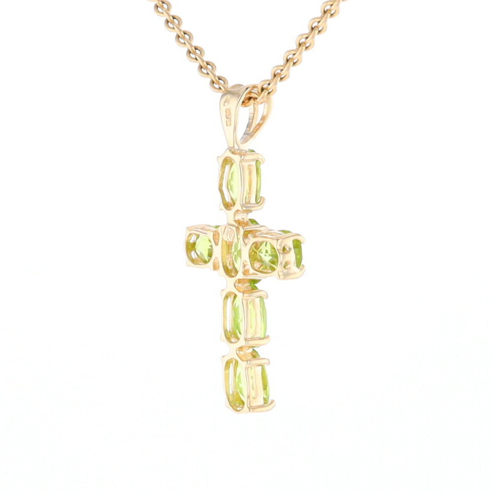 Oval Peridot Cross Pendant