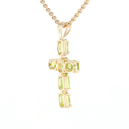 Oval Peridot Cross Pendant