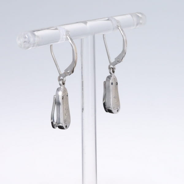 Opal Earrings Sandal Inlaid Design Lever Backs