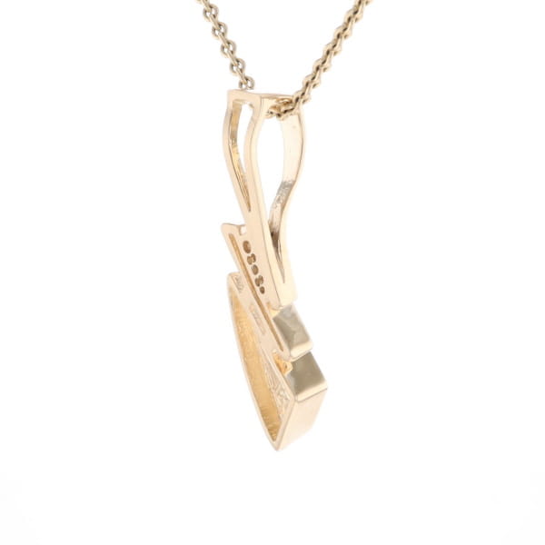 Retro Style Triangular Onyx Inlaid Pendant with .07ctw Diamonds