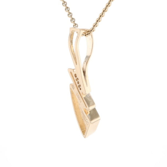 Retro Style Triangular Onyx Inlaid Pendant with .07ctw Diamonds