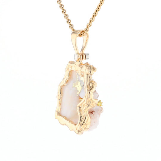 Rough Gold Quartz Freeform Pendant