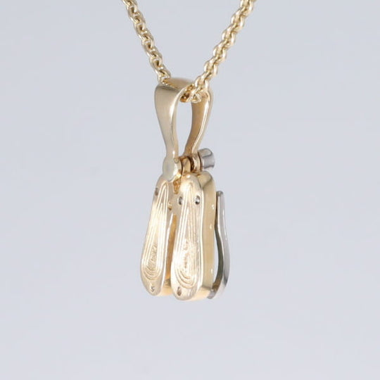 Opal Pendant Sandals Double Inlaid Design with .02ct Round Diamond