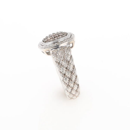 Champaign Diamond Square Braided Cluster Band