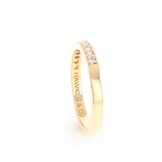 Yellow Gold Milgrain Diamond Wedding Band