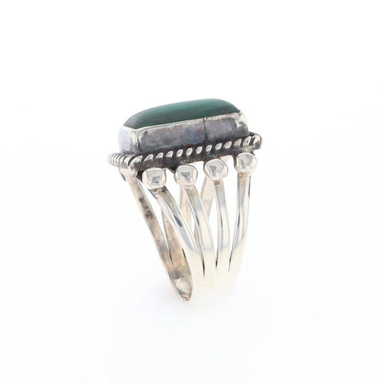 Native Rectangle Malachite Ring