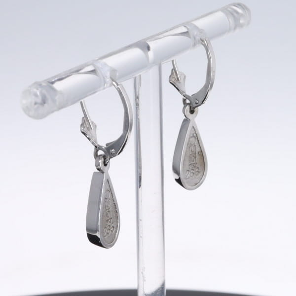 Opal Earrings Tear Drop Inlaid Design Lever Backs