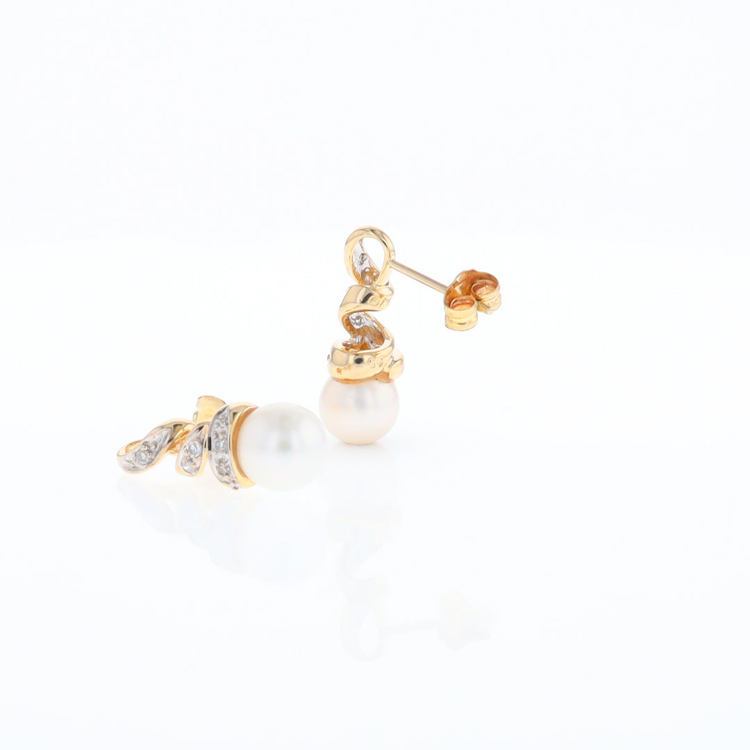 Pearl Spiral Stud Earrings