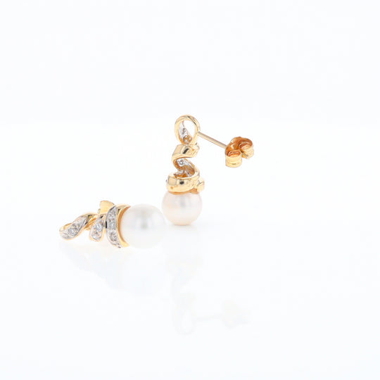 Pearl Spiral Stud Earrings