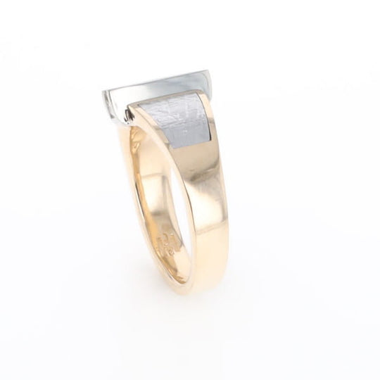 Meteorite Ring Double Sided Inlaid Design with .23ctw Diamonds