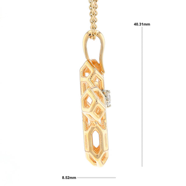 Voronoi Cross Pendant with Diamond