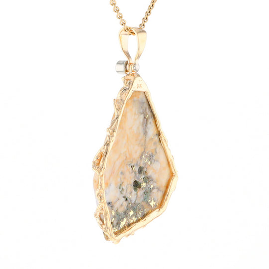 Gold Quartz Freeform Pendant (G3)