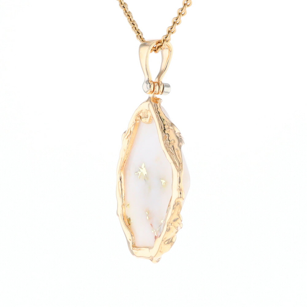 Gold Quartz Freeform Pendant