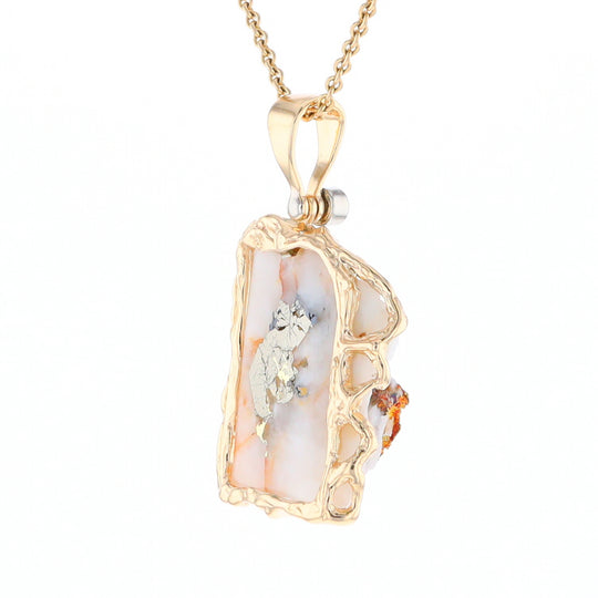 Gold Quartz Freeform Pendant (G3)