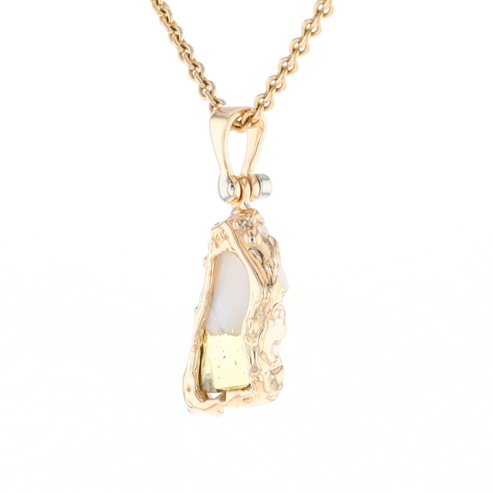 Rough Gold Quartz Freeform Pendants