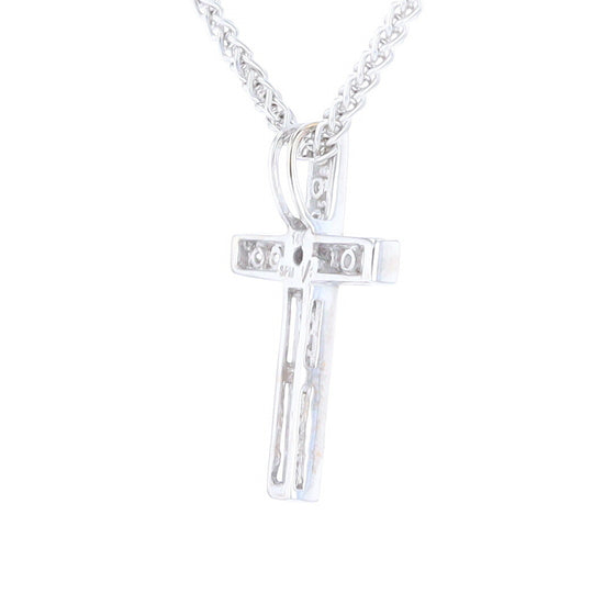 Channel Set Diamond Cross Pendant