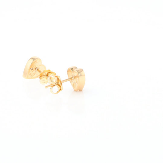 Gold Quartz Heart Stud Earrings - G2