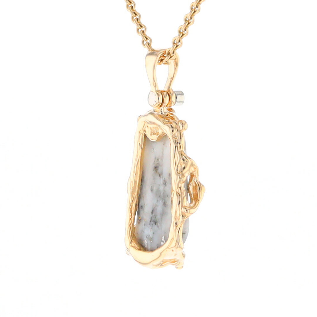 Free Form Gold Quartz Pendant