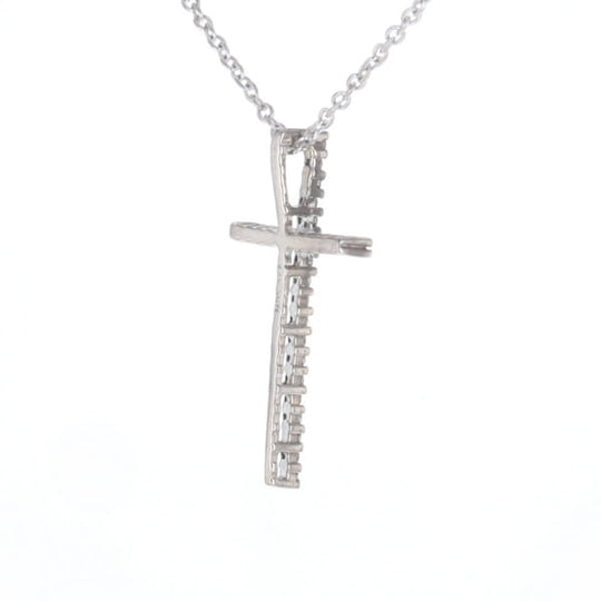 Thin Diamond Cross Necklace