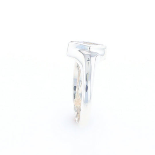 Sterling Silver Gold Quartz Inlaid Diamond Shaped Ring - G3