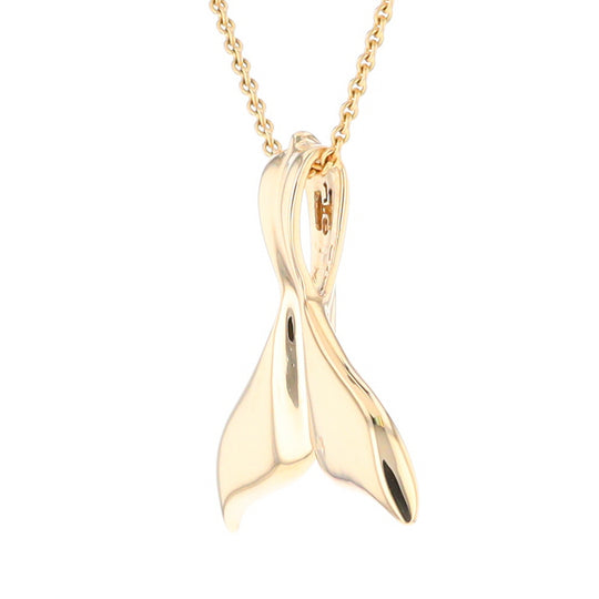 Whale Tail Necklaces Natural Gold Quartz Inlaid Sea Life Pendant