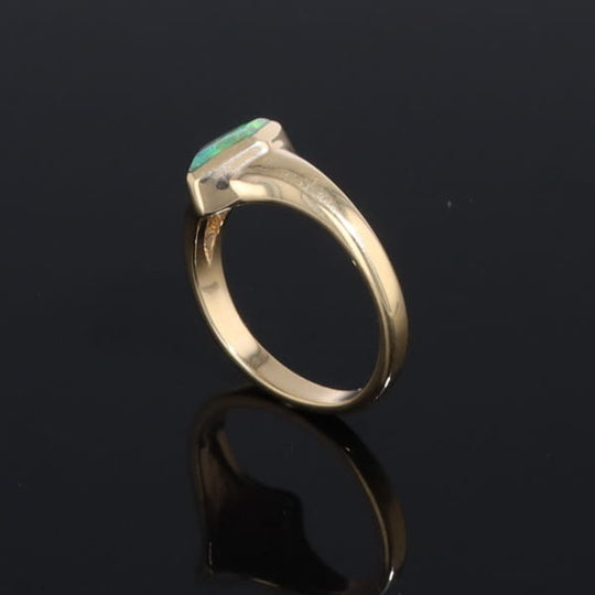 Ethiopian Opal Rings Diamond Shape Inlaid Design