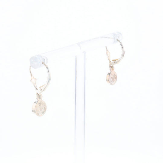 Gold Quartz Inlaid Round Bezel Earrings