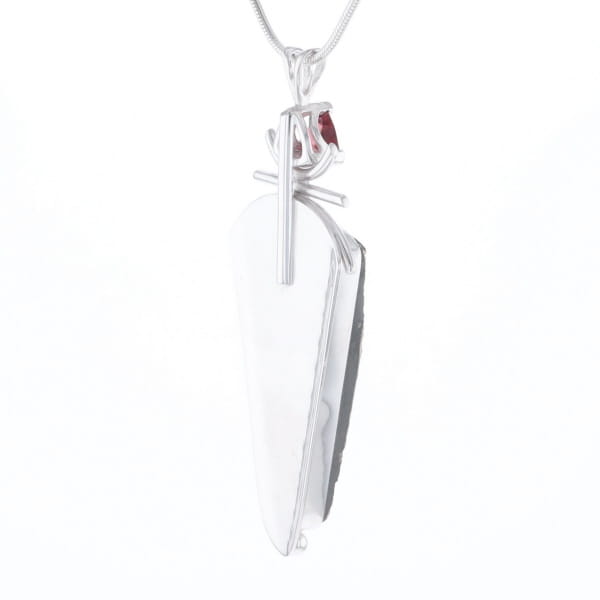 Druzy Quartz & Pink Trillion Tourmaline Necklace